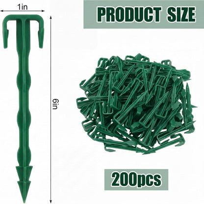 200 Pcs 4 Inch Landscape Garden Stakes Bulk, Degradable Sod Spikes