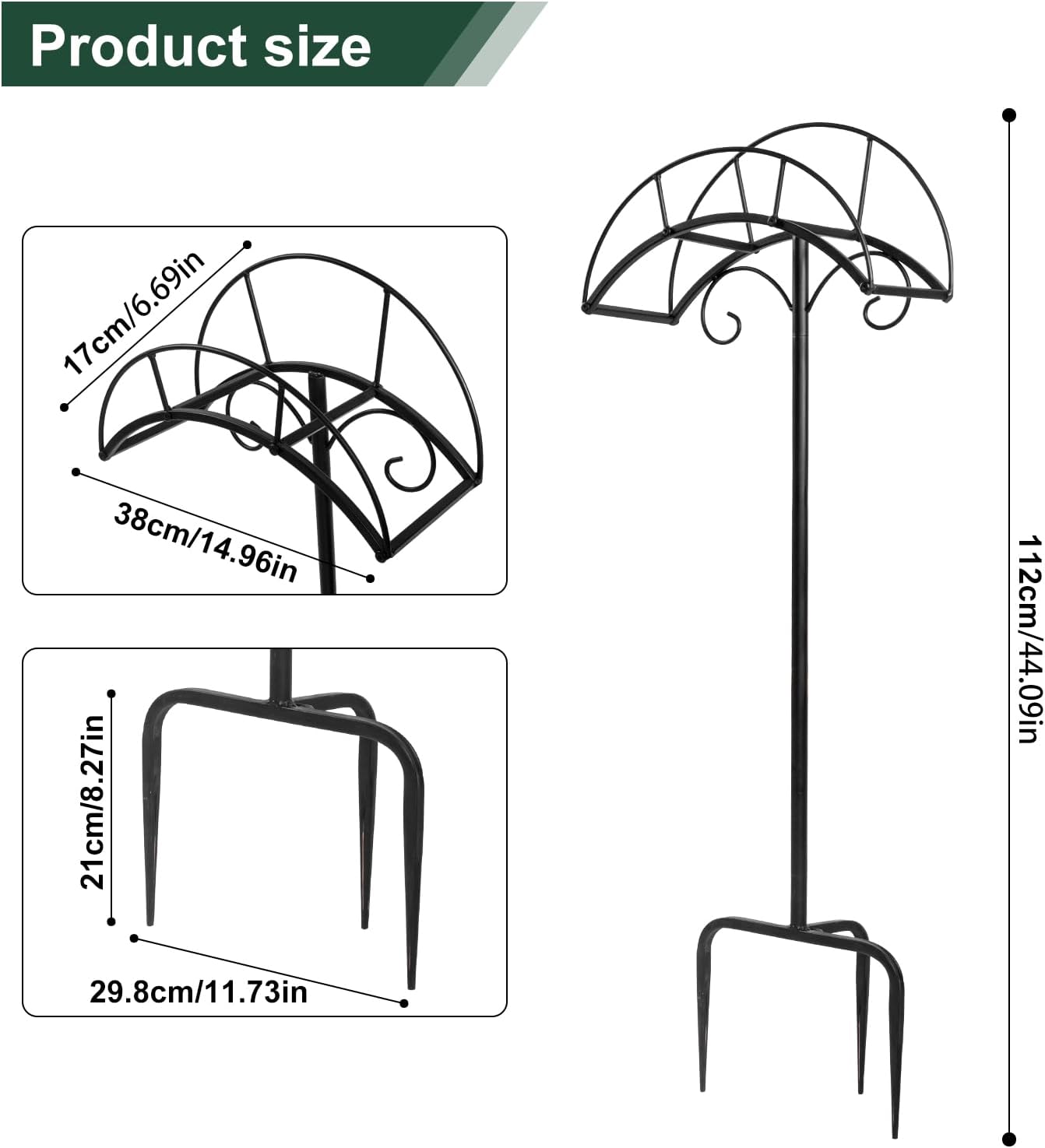 Heavy Duty Metal Garden Hose Holder Wall Mount – Outdoor Hose Hanger, Water Hose Holder, Garden Hose Rack, Beam Hose Rack, Extension Cord Holder Wall Mount (BLACK)