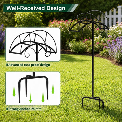 Heavy Duty Metal Garden Hose Holder Wall Mount – Outdoor Hose Hanger, Water Hose Holder, Garden Hose Rack, Beam Hose Rack, Extension Cord Holder Wall Mount (BLACK)
