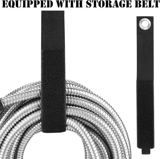 25FT Metal Garden Hose with Sprayer Nozzle - Stainless Steel Hose