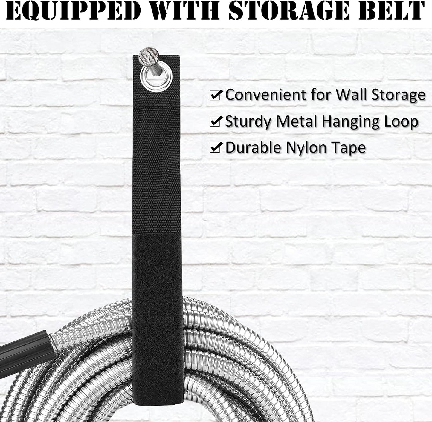 25FT Metal Garden Hose with Sprayer Nozzle - Stainless Steel Hose