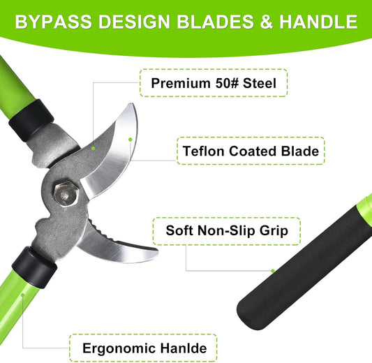 2Pcs Garden Shears Set, High Carbon Steel Pruning Loppers