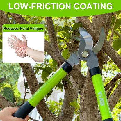 2Pcs Garden Shears Set, High Carbon Steel Pruning Loppers
