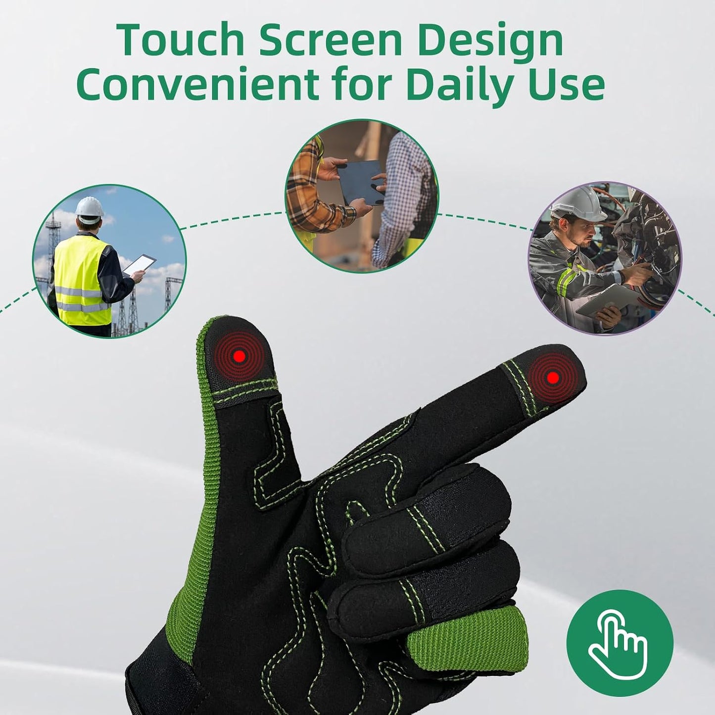 Cowhide Leather Thorn Proof & Puncture Resistant Gardening Gloves for Women and Men, Touchscreen Compatible Working Gloves for Weeding, Digging, Planting, Gardening Gifts for Women, Size Medium