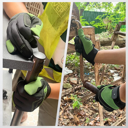 Cowhide Leather Thorn Proof & Puncture Resistant Gardening Gloves for Women and Men, Touchscreen Compatible Working Gloves for Weeding, Digging, Planting, Gardening Gifts for Women, Size Medium