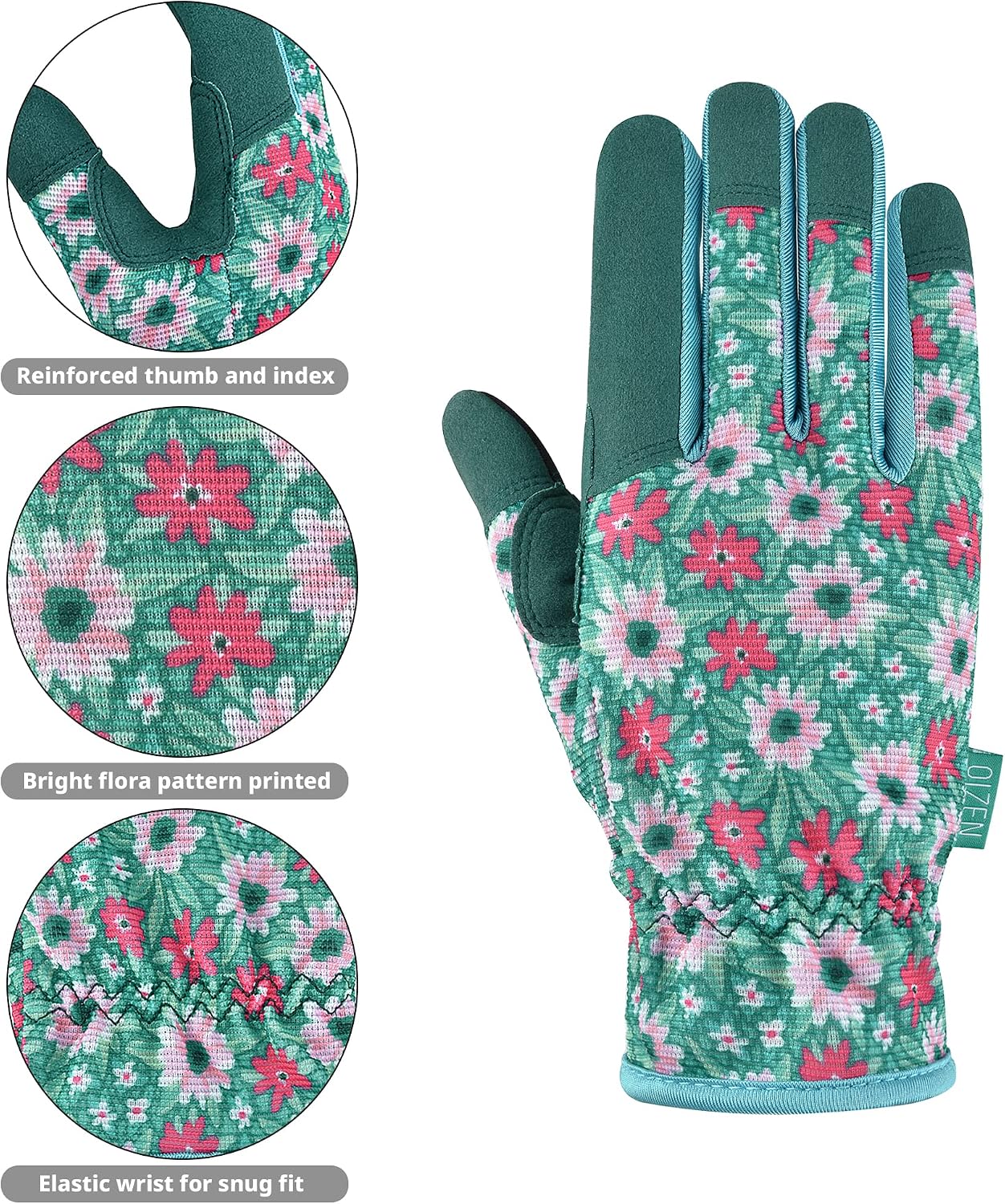 Cowhide Leather Thorn Proof & Puncture Resistant Gardening Gloves for Women and Men, Touchscreen Compatible Working Gloves for Weeding, Digging, Planting, Gardening Gifts for Women, Size Medium