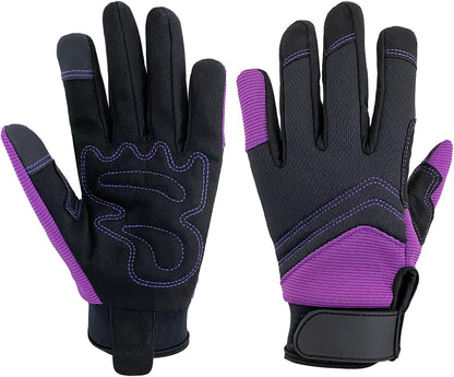 Cowhide Leather Thorn Proof & Puncture Resistant Gardening Gloves for Women and Men, Touchscreen Compatible Working Gloves for Weeding, Digging, Planting, Gardening Gifts for Women, Size Medium