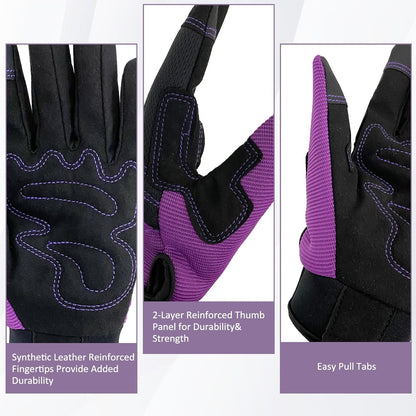 Cowhide Leather Thorn Proof & Puncture Resistant Gardening Gloves for Women and Men, Touchscreen Compatible Working Gloves for Weeding, Digging, Planting, Gardening Gifts for Women, Size Medium