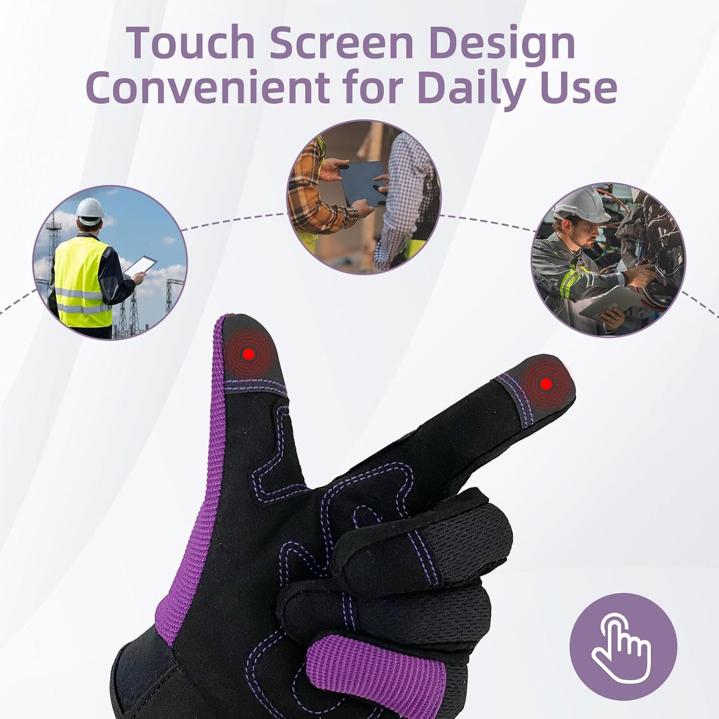 Cowhide Leather Thorn Proof & Puncture Resistant Gardening Gloves for Women and Men, Touchscreen Compatible Working Gloves for Weeding, Digging, Planting, Gardening Gifts for Women, Size Medium