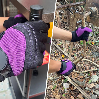Cowhide Leather Thorn Proof & Puncture Resistant Gardening Gloves for Women and Men, Touchscreen Compatible Working Gloves for Weeding, Digging, Planting, Gardening Gifts for Women, Size Medium