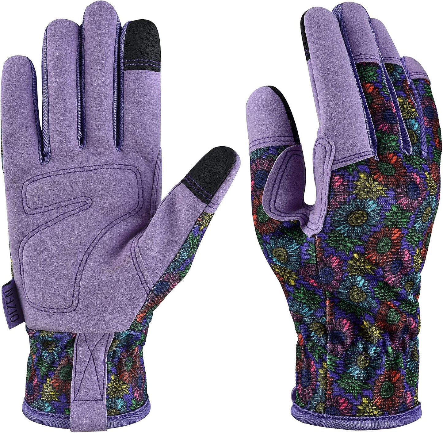 Cowhide Leather Thorn Proof & Puncture Resistant Gardening Gloves for Women and Men, Touchscreen Compatible Working Gloves for Weeding, Digging, Planting, Gardening Gifts for Women, Size Medium