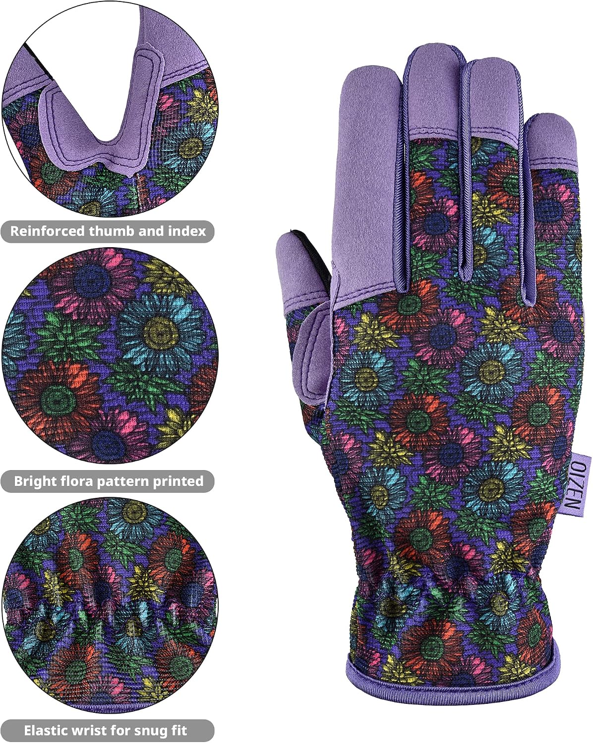 Cowhide Leather Thorn Proof & Puncture Resistant Gardening Gloves for Women and Men, Touchscreen Compatible Working Gloves for Weeding, Digging, Planting, Gardening Gifts for Women, Size Medium