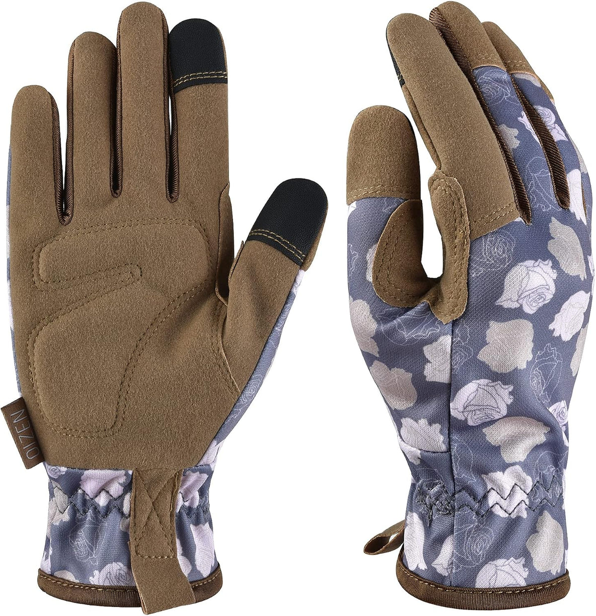 Cowhide Leather Thorn Proof & Puncture Resistant Gardening Gloves for Women and Men, Touchscreen Compatible Working Gloves for Weeding, Digging, Planting, Gardening Gifts for Women, Size Medium