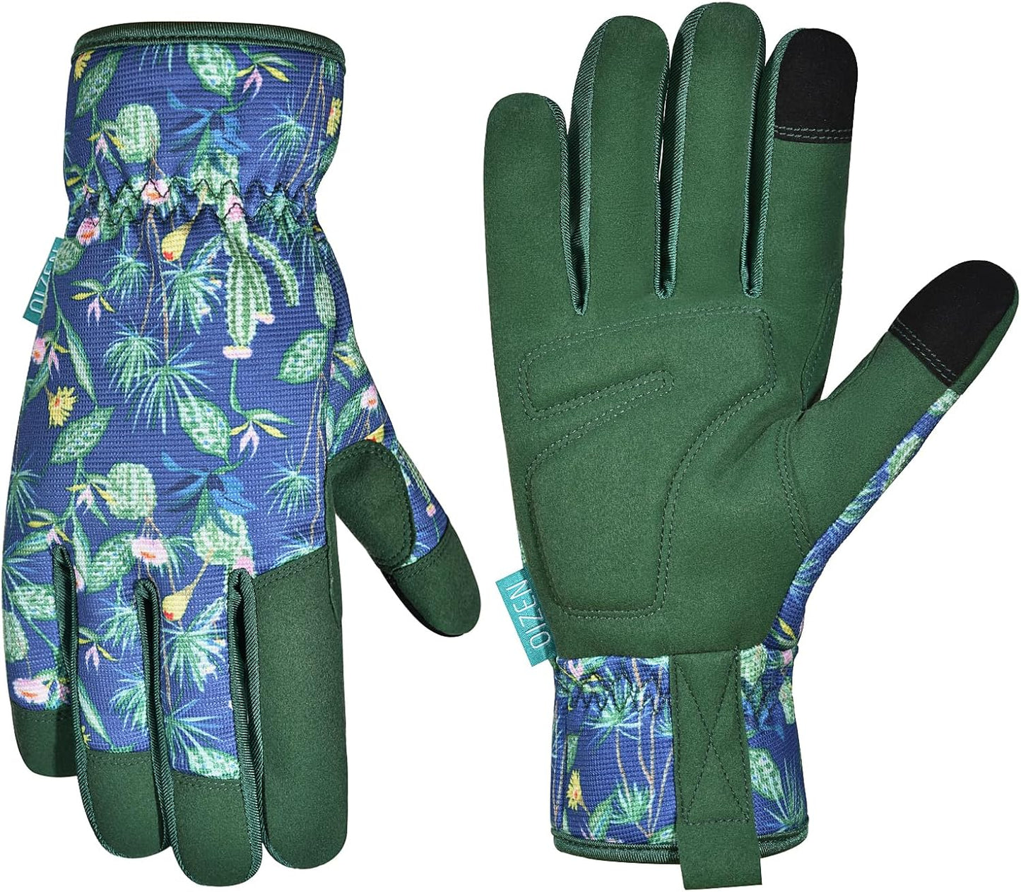 Cowhide Leather Thorn Proof & Puncture Resistant Gardening Gloves for Women and Men, Touchscreen Compatible Working Gloves for Weeding, Digging, Planting, Gardening Gifts for Women, Size Medium