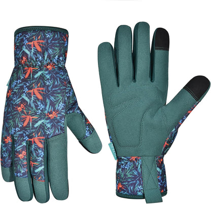 Cowhide Leather Thorn Proof & Puncture Resistant Gardening Gloves for Women and Men, Touchscreen Compatible Working Gloves for Weeding, Digging, Planting, Gardening Gifts for Women, Size Medium