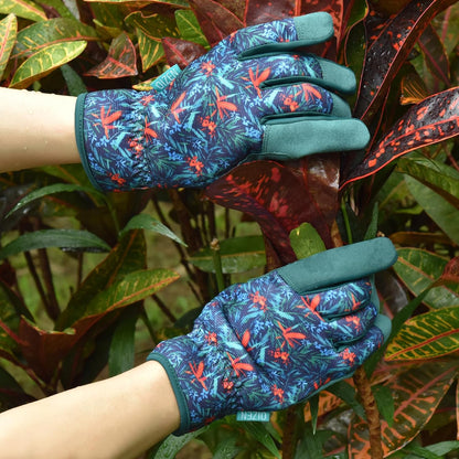Cowhide Leather Thorn Proof & Puncture Resistant Gardening Gloves for Women and Men, Touchscreen Compatible Working Gloves for Weeding, Digging, Planting, Gardening Gifts for Women, Size Medium