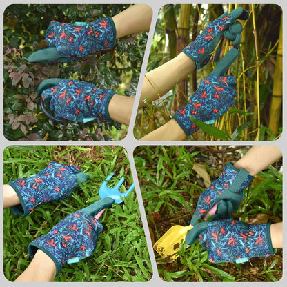 Cowhide Leather Thorn Proof & Puncture Resistant Gardening Gloves for Women and Men, Touchscreen Compatible Working Gloves for Weeding, Digging, Planting, Gardening Gifts for Women, Size Medium