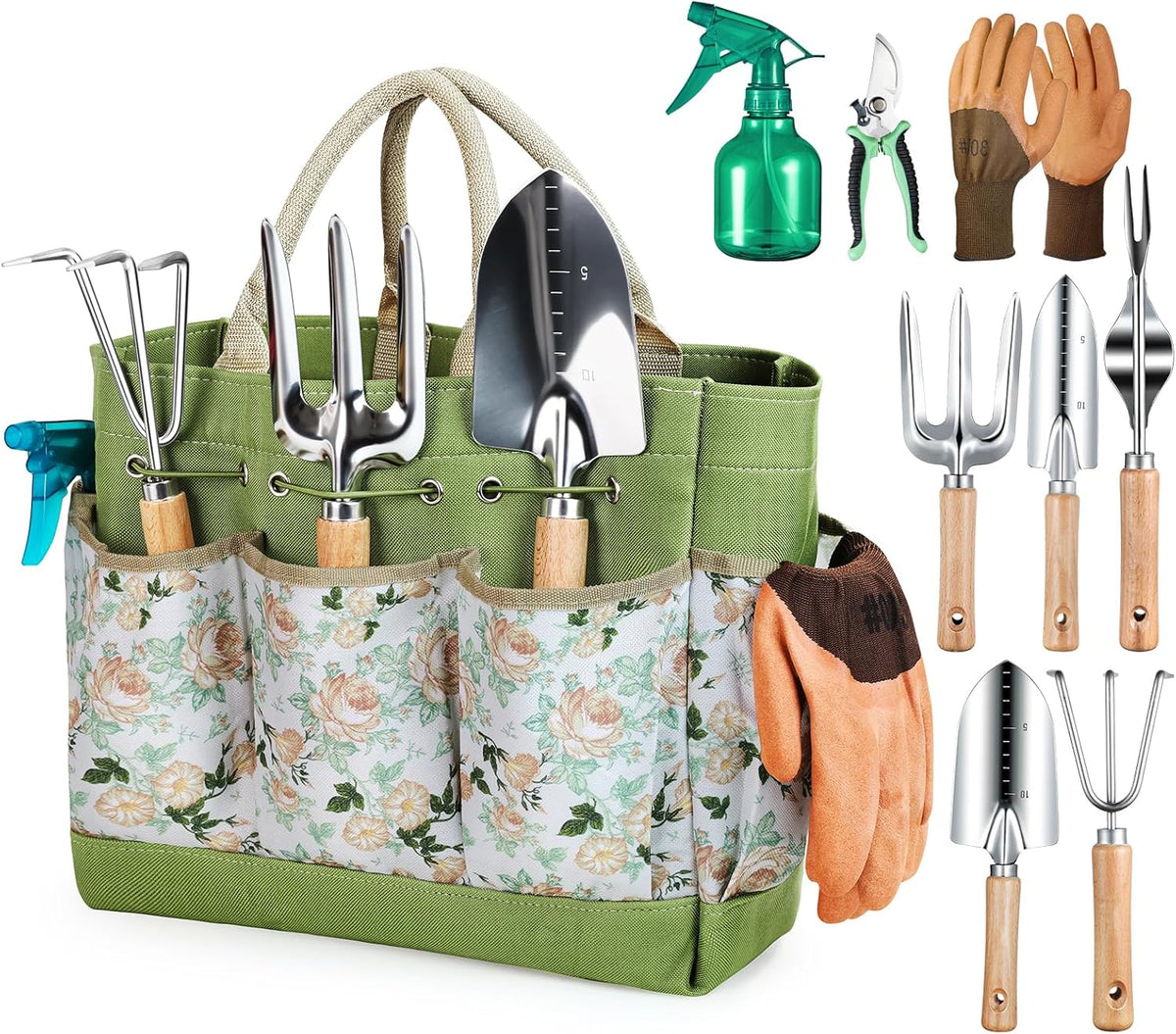 Heavy Duty Gardening Tools with Handbag, Gardening Gifts for Women
