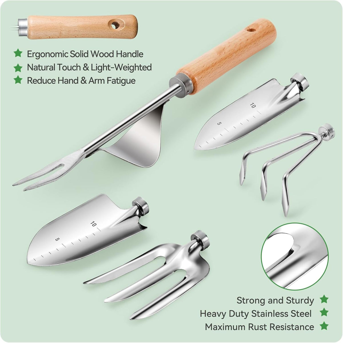 Heavy Duty Gardening Tools with Handbag, Gardening Gifts for Women
