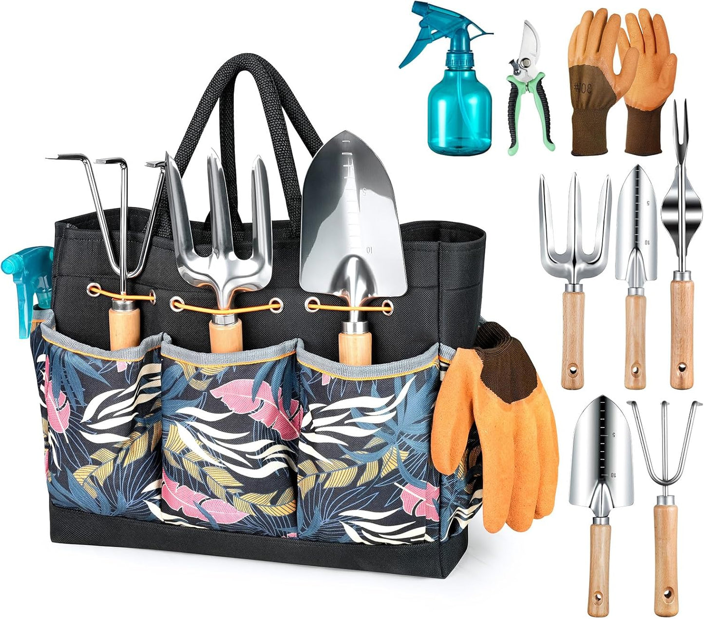 Heavy Duty Gardening Tools with Handbag, Gardening Gifts for Women