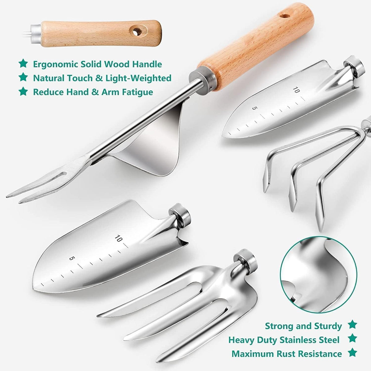 Heavy Duty Gardening Tools with Handbag, Gardening Gifts for Women
