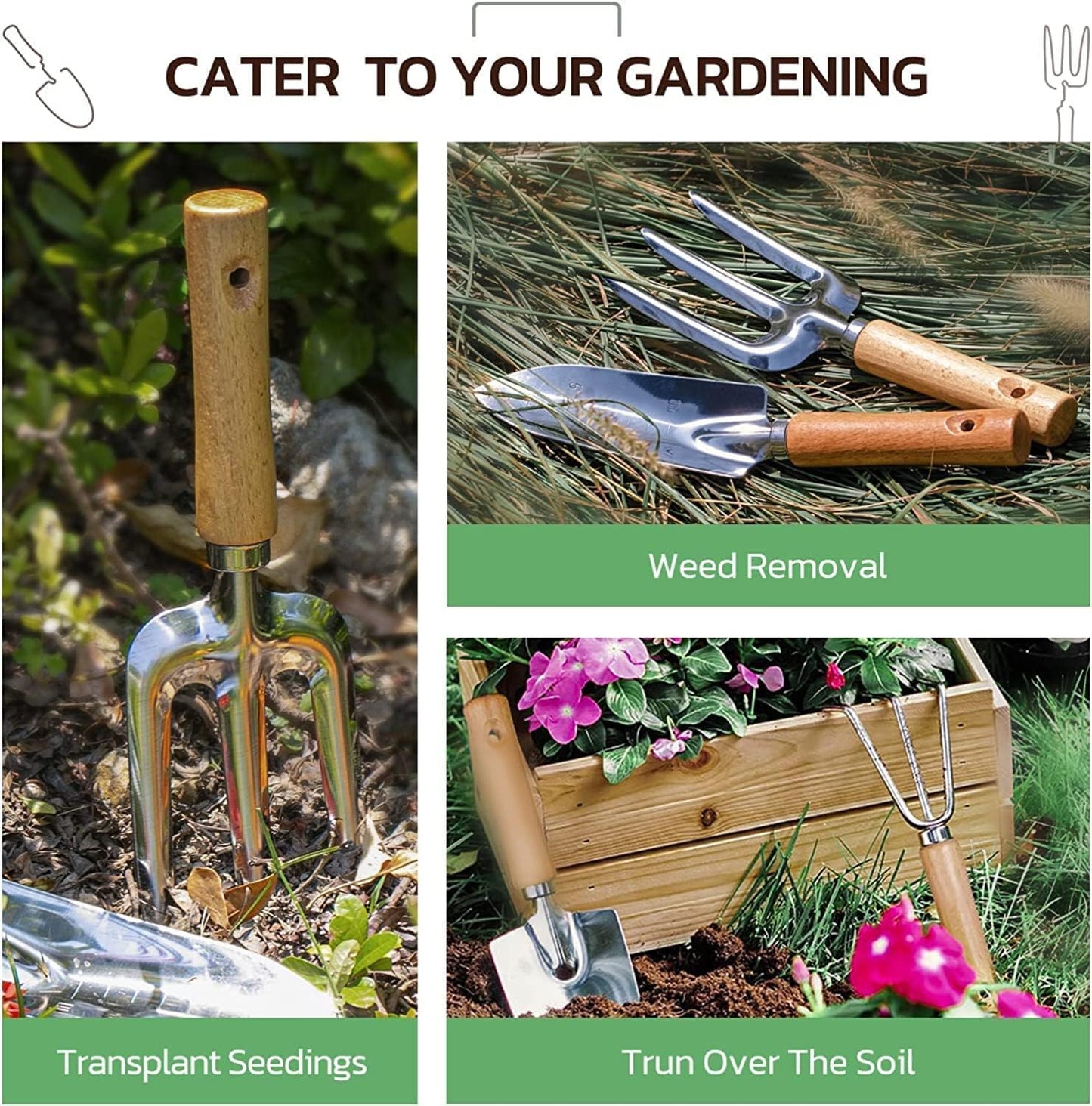 Heavy Duty Gardening Tools with Handbag, Gardening Gifts for Women
