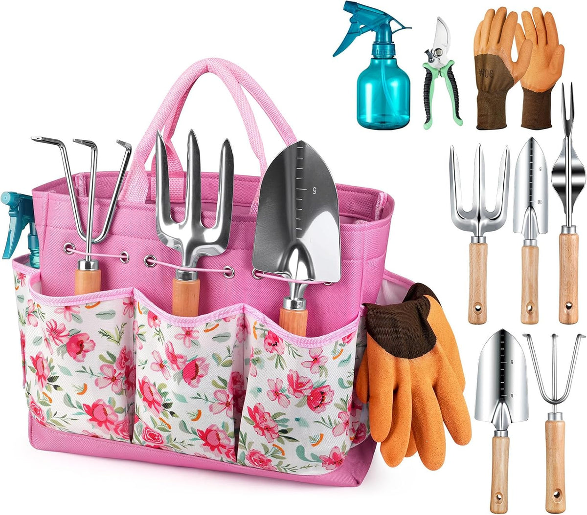 Heavy Duty Gardening Tools with Handbag, Gardening Gifts for Women