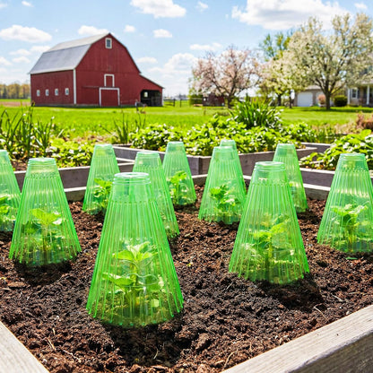 Pack 20 Garden Cloches for Plants, Reusable Bell Plant Cover with Metal Stakes, Plant Protection Cloches for Potted Plants/Seedlings,Protect Plants from Sun,Birds, Frost