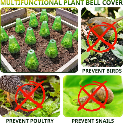 Pack 20 Garden Cloches for Plants, Reusable Bell Plant Cover with Metal Stakes, Plant Protection Cloches for Potted Plants/Seedlings,Protect Plants from Sun,Birds, Frost