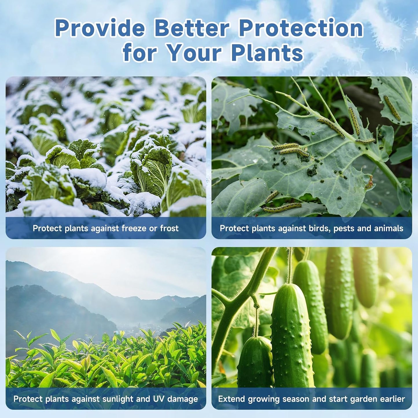 Plant Covers Freeze Protection,10 ft x 30 ft 1.1oz/yd² Thicker Floating Row Blanket Cover Fabric Plant Cloth for Winter Frost Snow and Garden Protection