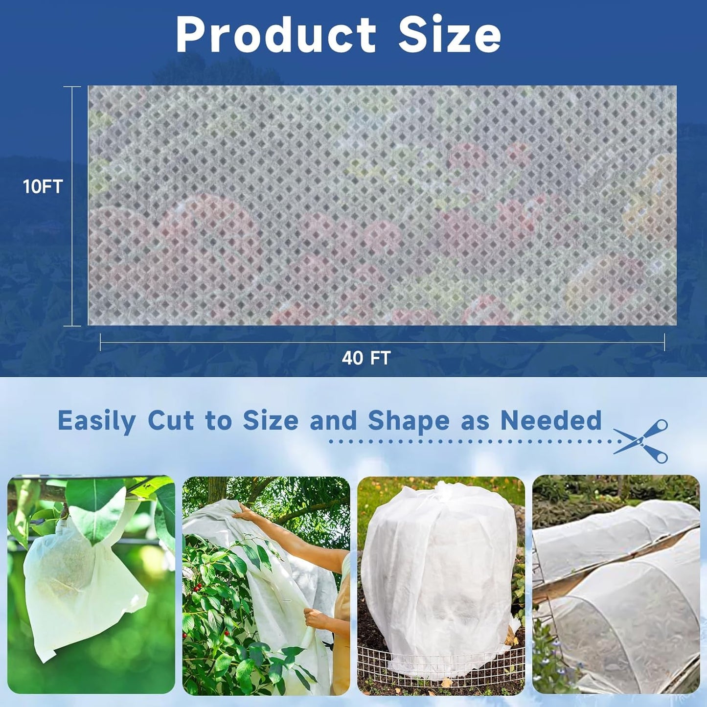 Plant Covers Freeze Protection,10 ft x 30 ft 1.1oz/yd² Thicker Floating Row Blanket Cover Fabric Plant Cloth for Winter Frost Snow and Garden Protection