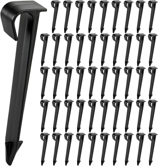 50 Pack 1/2 Inch Irrigation Tubing Hold Down Anchor Stakes, Heavy Duty Drip Tubing Stakes 1/2" Drip Irrigation Tubing Fittings for Lawn Raised Bed Greenhouse Plant Watering System