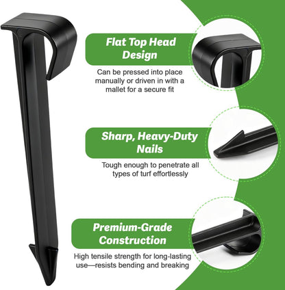 50 Pack 1/2 Inch Irrigation Tubing Hold Down Anchor Stakes, Heavy Duty Drip Tubing Stakes 1/2" Drip Irrigation Tubing Fittings for Lawn Raised Bed Greenhouse Plant Watering System