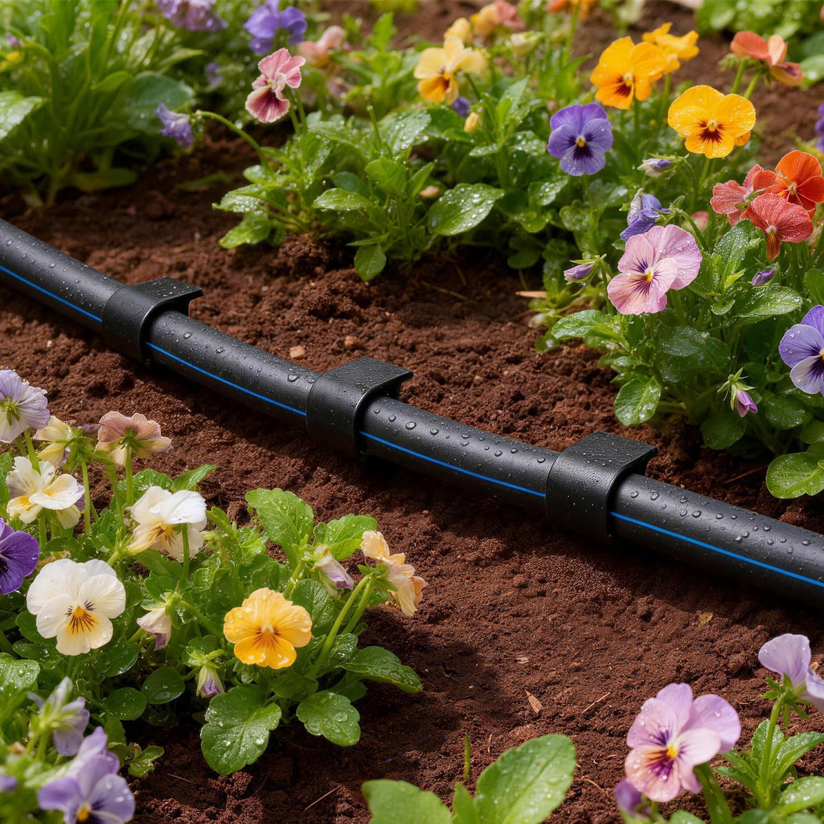 50 Pack 1/2 Inch Irrigation Tubing Hold Down Anchor Stakes, Heavy Duty Drip Tubing Stakes 1/2" Drip Irrigation Tubing Fittings for Lawn Raised Bed Greenhouse Plant Watering System
