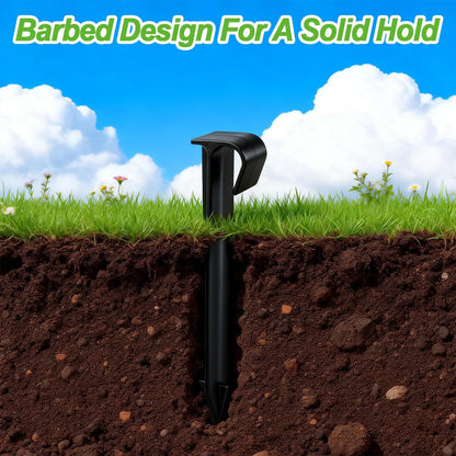 50 Pack 1/2 Inch Irrigation Tubing Hold Down Anchor Stakes, Heavy Duty Drip Tubing Stakes 1/2" Drip Irrigation Tubing Fittings for Lawn Raised Bed Greenhouse Plant Watering System