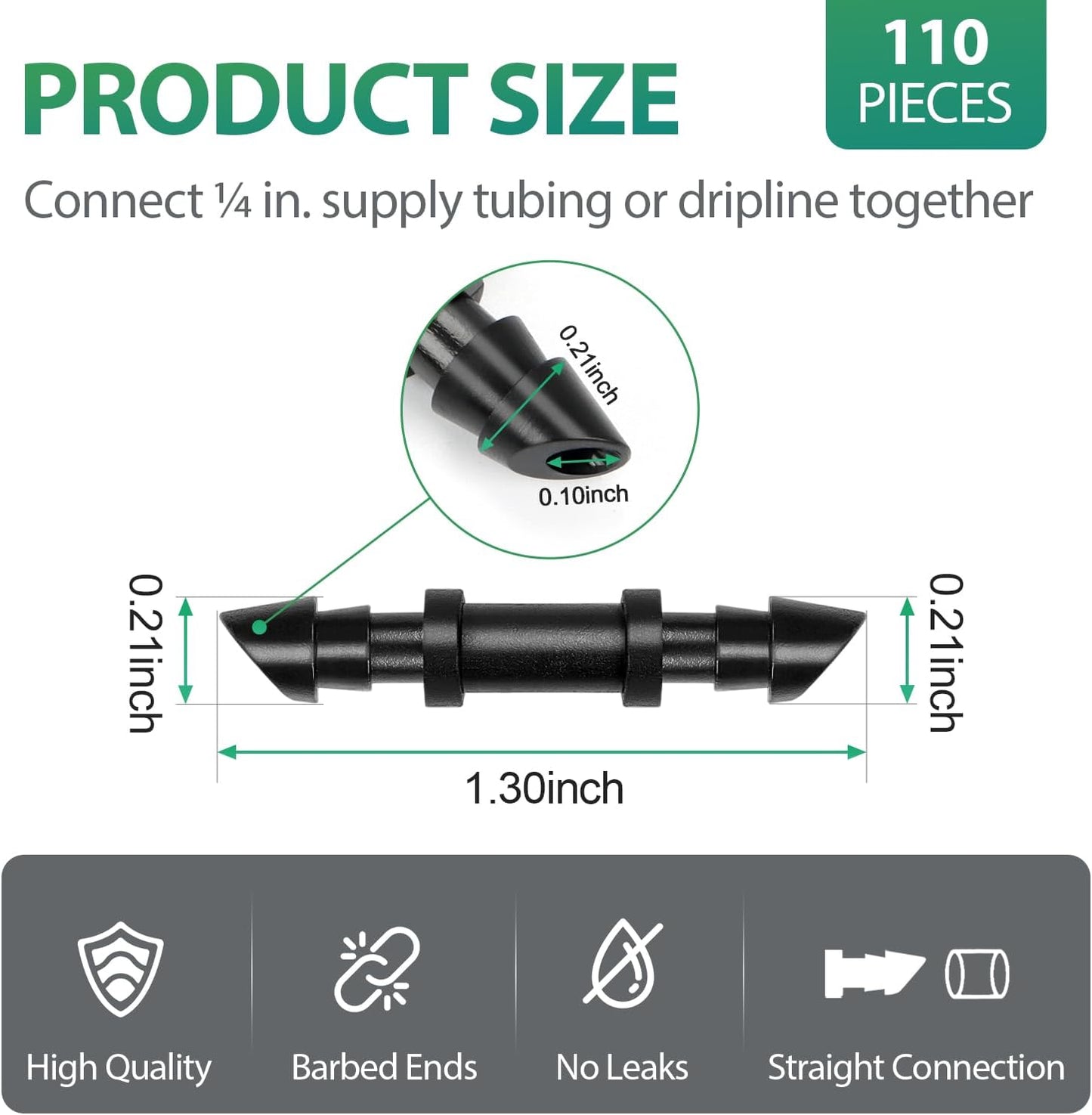 50 Pack 1/2 Inch Irrigation Tubing Hold Down Anchor Stakes, Heavy Duty Drip Tubing Stakes 1/2" Drip Irrigation Tubing Fittings for Lawn Raised Bed Greenhouse Plant Watering System