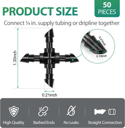 50 Pack 1/2 Inch Irrigation Tubing Hold Down Anchor Stakes, Heavy Duty Drip Tubing Stakes 1/2" Drip Irrigation Tubing Fittings for Lawn Raised Bed Greenhouse Plant Watering System
