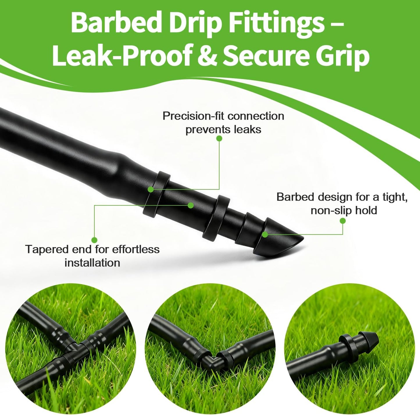 50 Pack 1/2 Inch Irrigation Tubing Hold Down Anchor Stakes, Heavy Duty Drip Tubing Stakes 1/2" Drip Irrigation Tubing Fittings for Lawn Raised Bed Greenhouse Plant Watering System