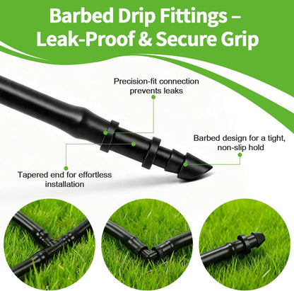 50 Pack 1/2 Inch Irrigation Tubing Hold Down Anchor Stakes, Heavy Duty Drip Tubing Stakes 1/2" Drip Irrigation Tubing Fittings for Lawn Raised Bed Greenhouse Plant Watering System