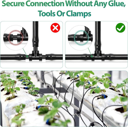50 Pack 1/2 Inch Irrigation Tubing Hold Down Anchor Stakes, Heavy Duty Drip Tubing Stakes 1/2" Drip Irrigation Tubing Fittings for Lawn Raised Bed Greenhouse Plant Watering System