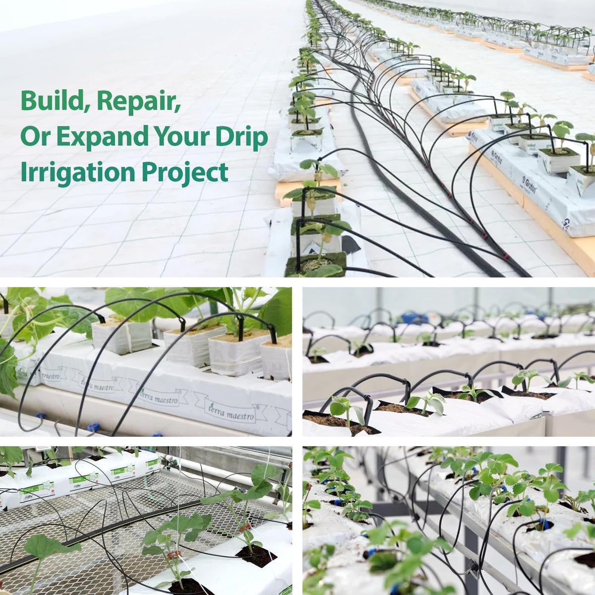 50 Pack 1/2 Inch Irrigation Tubing Hold Down Anchor Stakes, Heavy Duty Drip Tubing Stakes 1/2" Drip Irrigation Tubing Fittings for Lawn Raised Bed Greenhouse Plant Watering System