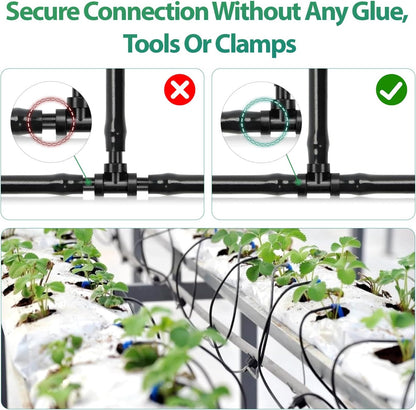 50 Pack 1/2 Inch Irrigation Tubing Hold Down Anchor Stakes, Heavy Duty Drip Tubing Stakes 1/2" Drip Irrigation Tubing Fittings for Lawn Raised Bed Greenhouse Plant Watering System