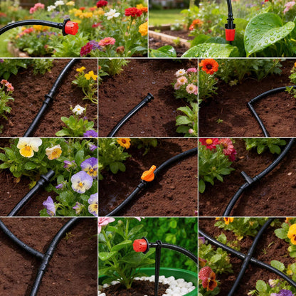 50 Pack 1/2 Inch Irrigation Tubing Hold Down Anchor Stakes, Heavy Duty Drip Tubing Stakes 1/2" Drip Irrigation Tubing Fittings for Lawn Raised Bed Greenhouse Plant Watering System