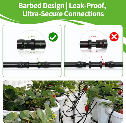 50 Pack 1/2 Inch Irrigation Tubing Hold Down Anchor Stakes, Heavy Duty Drip Tubing Stakes 1/2" Drip Irrigation Tubing Fittings for Lawn Raised Bed Greenhouse Plant Watering System