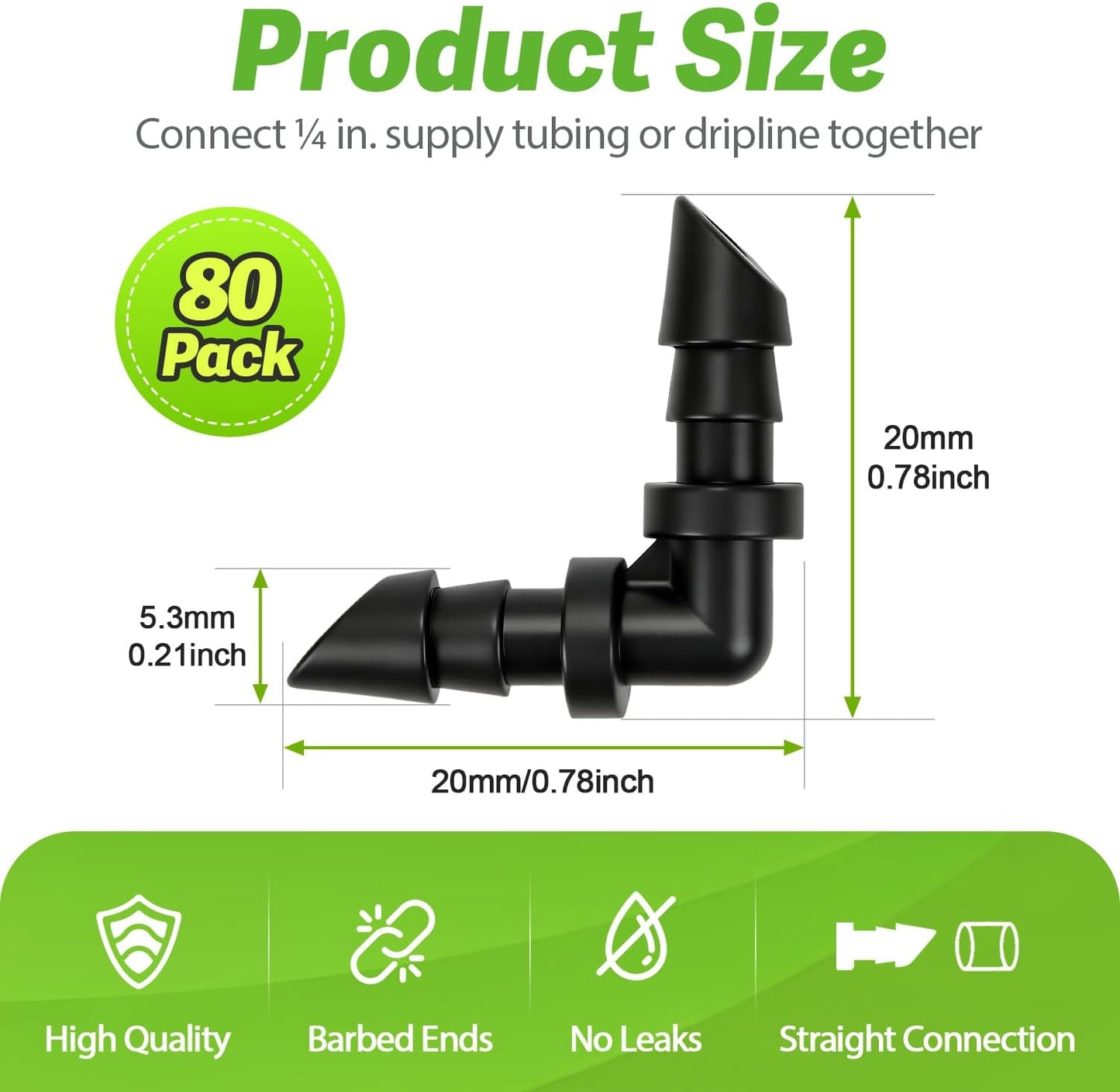 50 Pack 1/2 Inch Irrigation Tubing Hold Down Anchor Stakes, Heavy Duty Drip Tubing Stakes 1/2" Drip Irrigation Tubing Fittings for Lawn Raised Bed Greenhouse Plant Watering System