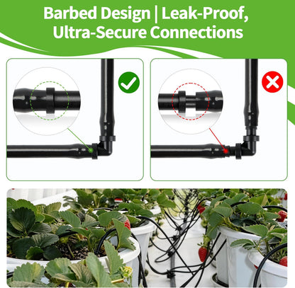50 Pack 1/2 Inch Irrigation Tubing Hold Down Anchor Stakes, Heavy Duty Drip Tubing Stakes 1/2" Drip Irrigation Tubing Fittings for Lawn Raised Bed Greenhouse Plant Watering System