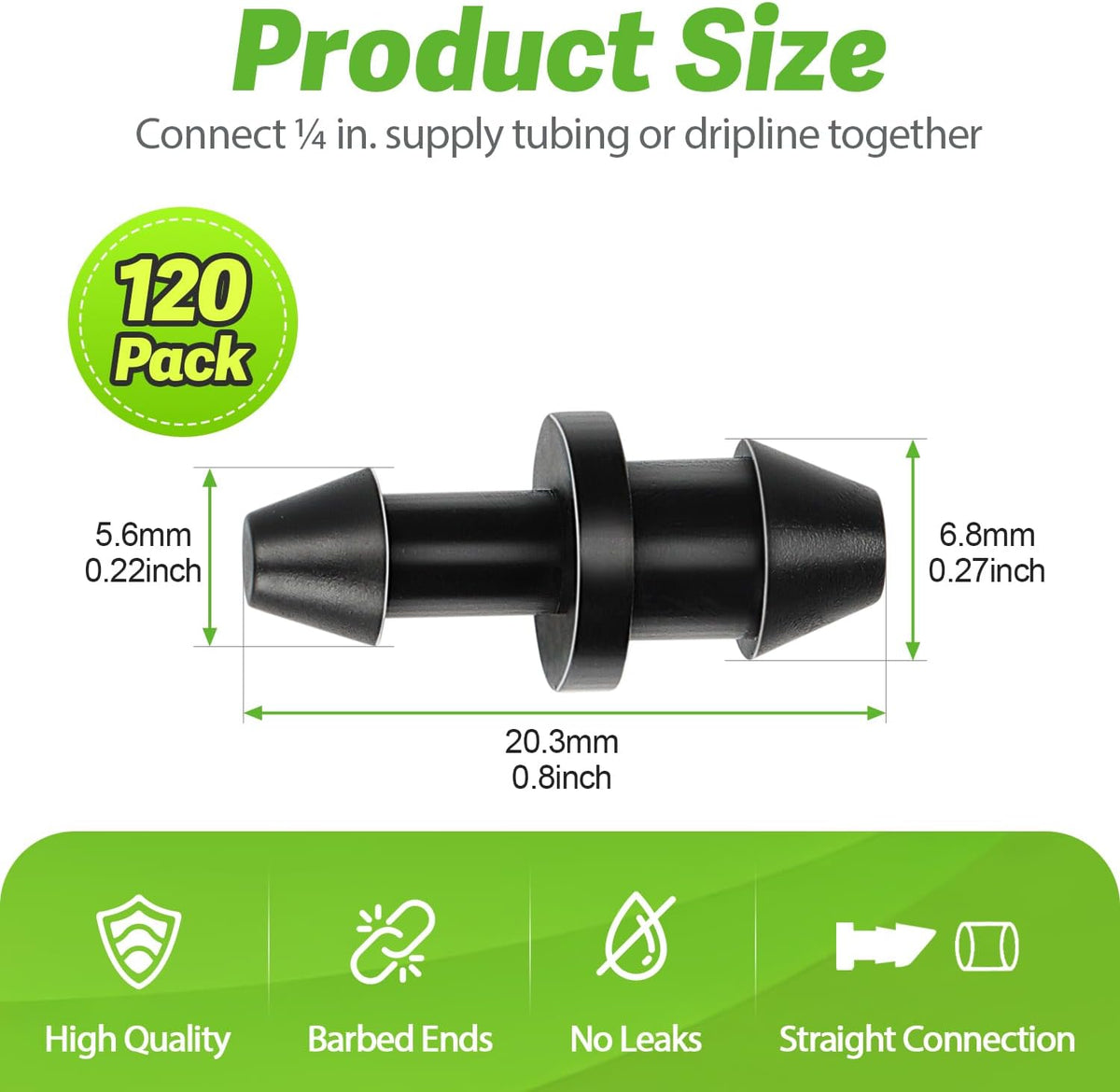 50 Pack 1/2 Inch Irrigation Tubing Hold Down Anchor Stakes, Heavy Duty Drip Tubing Stakes 1/2" Drip Irrigation Tubing Fittings for Lawn Raised Bed Greenhouse Plant Watering System