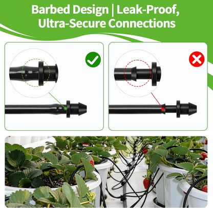 50 Pack 1/2 Inch Irrigation Tubing Hold Down Anchor Stakes, Heavy Duty Drip Tubing Stakes 1/2" Drip Irrigation Tubing Fittings for Lawn Raised Bed Greenhouse Plant Watering System