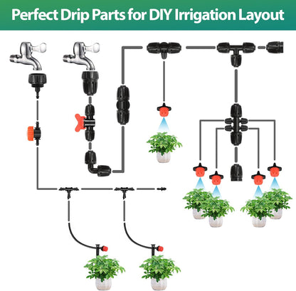 50 Pack 1/2 Inch Irrigation Tubing Hold Down Anchor Stakes, Heavy Duty Drip Tubing Stakes 1/2" Drip Irrigation Tubing Fittings for Lawn Raised Bed Greenhouse Plant Watering System