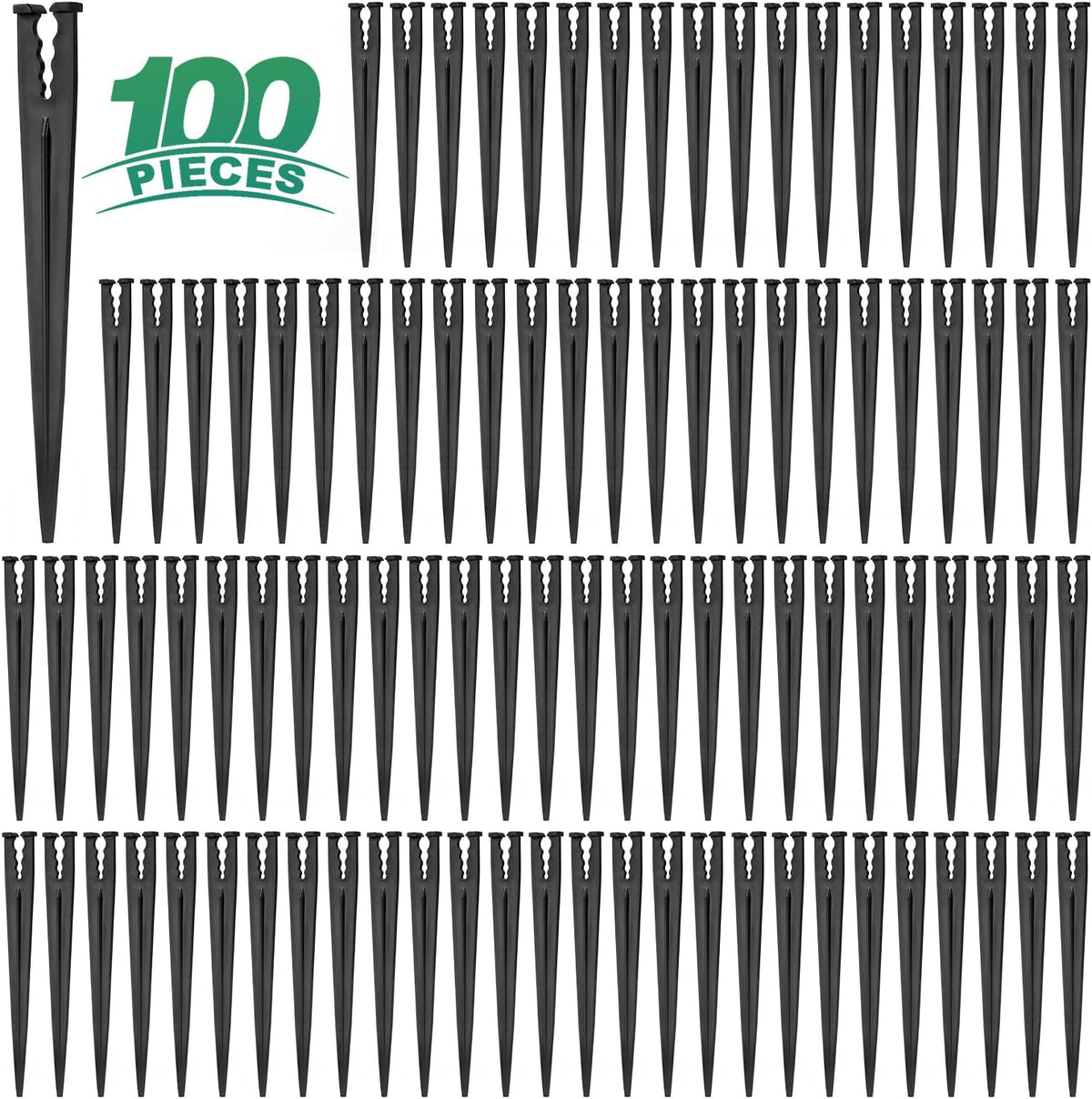 50 Pack 1/2 Inch Irrigation Tubing Hold Down Anchor Stakes, Heavy Duty Drip Tubing Stakes 1/2" Drip Irrigation Tubing Fittings for Lawn Raised Bed Greenhouse Plant Watering System